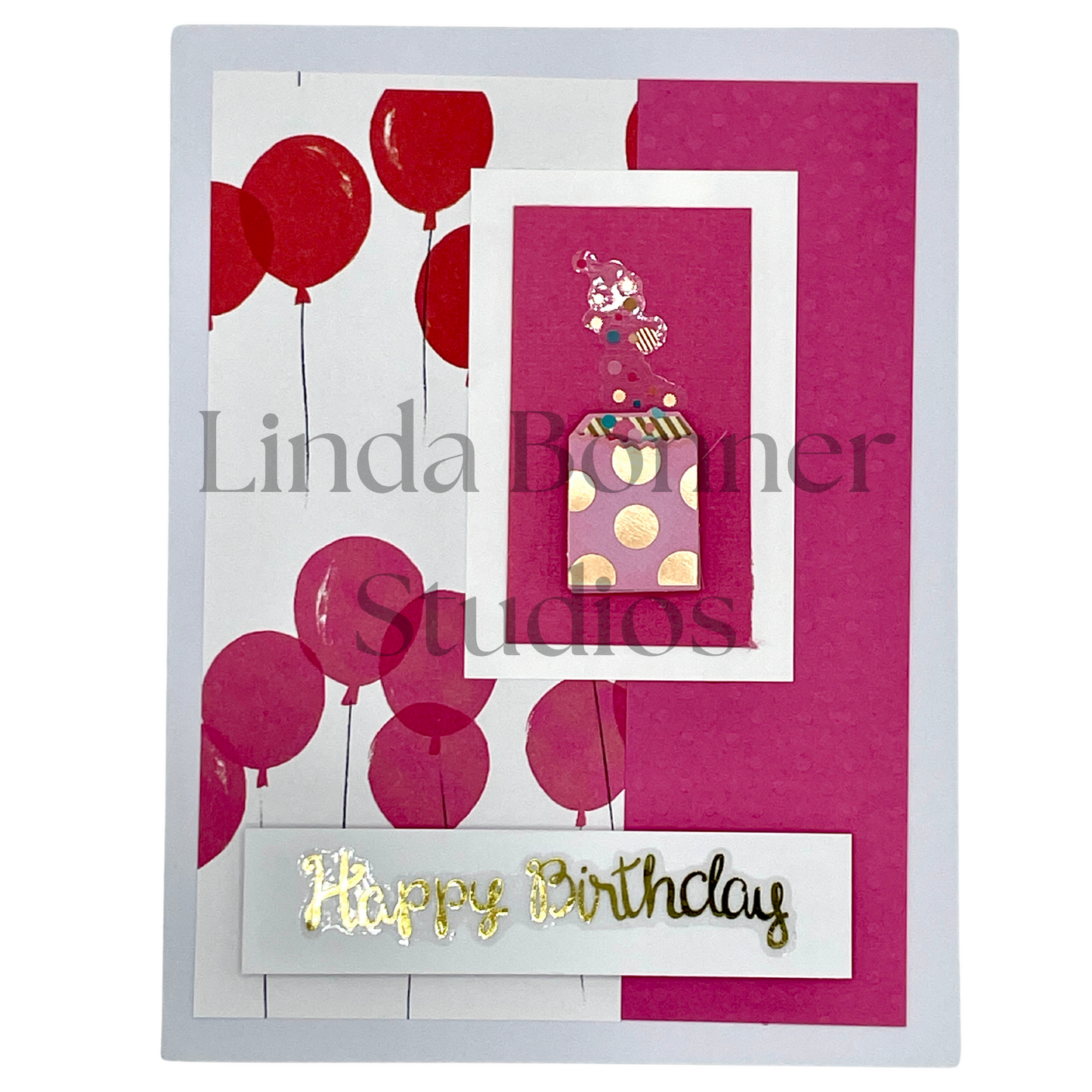 S059 Birthday Card with Pink Balloons