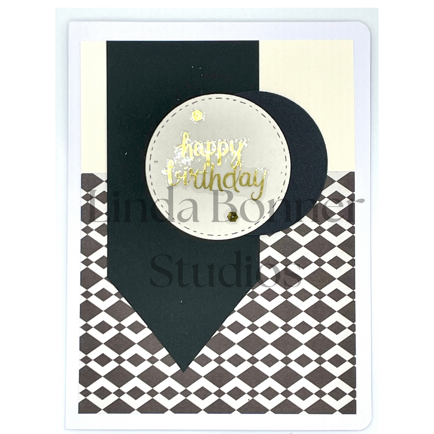 S181 - Birthday Card - Black and White Diamond