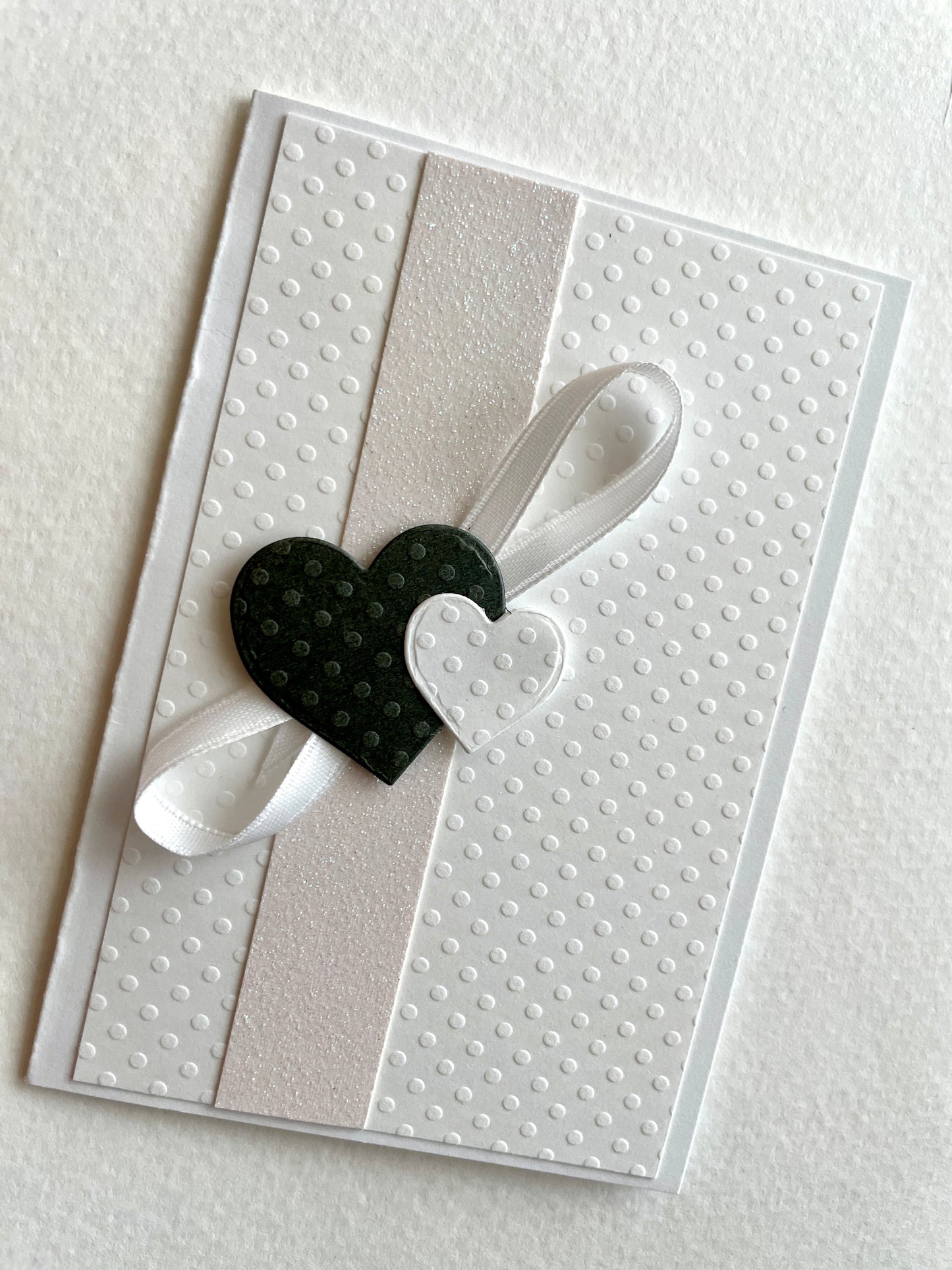 S194 - Wedding Notecard - Ribbon and Hearts - Set of 2