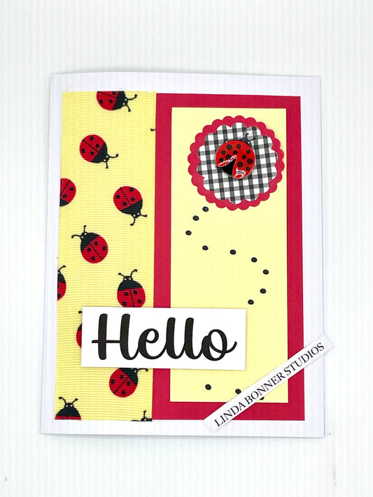 S209 - Lady Bug Embellished Greeting Card