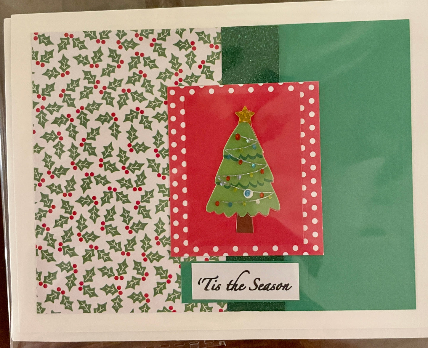 CH041 - Merry Christmas with Red Glitter Paper and Emblem