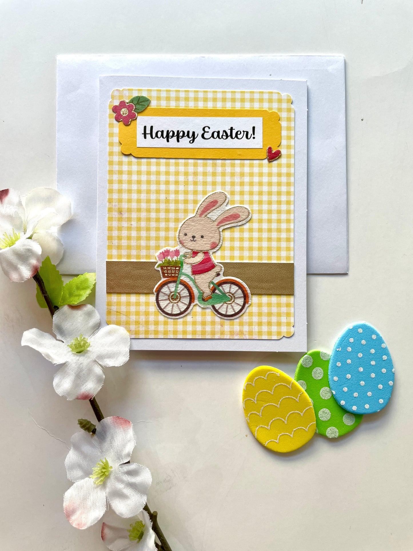 S126 - Easter Note Card Bunny on a Bike