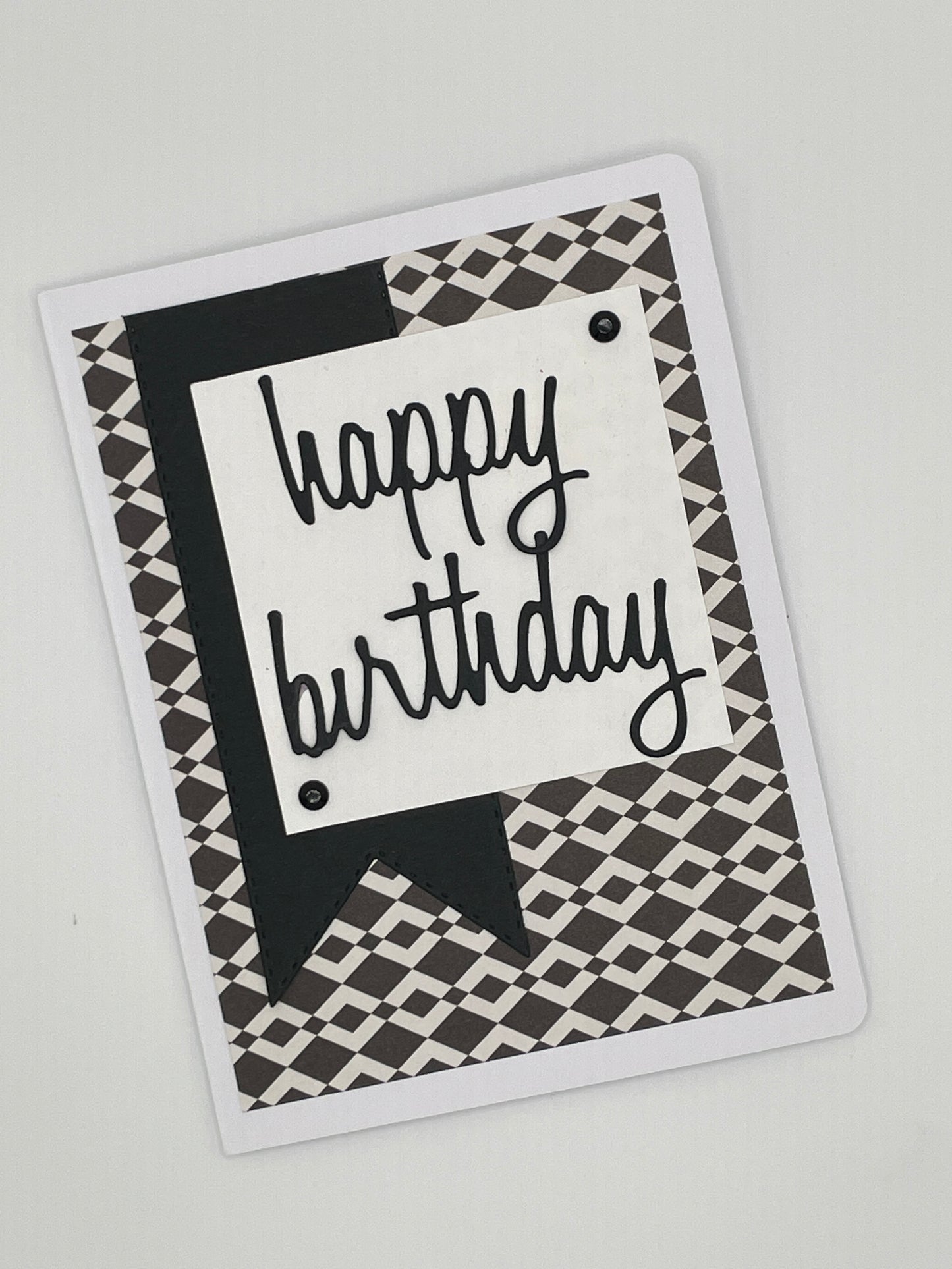 S181 - Birthday Card - Black and White Diamond