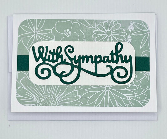 S200 - Sympathy Card Green Floral Background