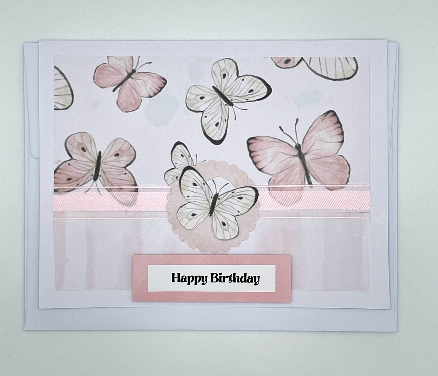 S195 - Happy Birthday Pink Butterflies