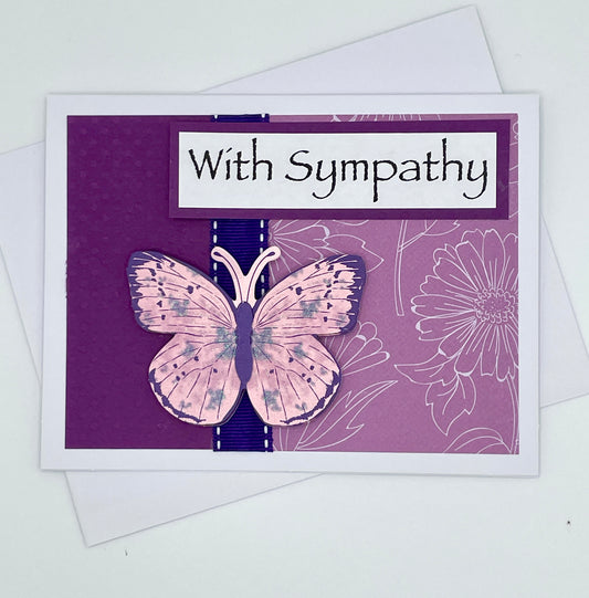 S146 - With Sympathy - Shades of Purple with Butterfly