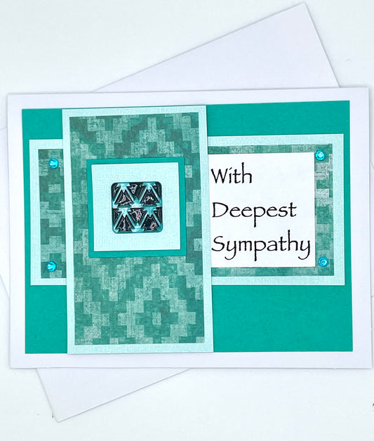 S105 Sympathy Notecard with Layered Green Panels