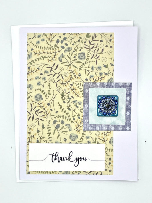 T016 - Thank you Yellow Floral Vintage