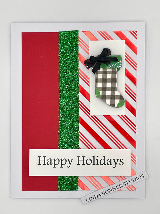 Christmas - Happy Holidays Glitter and Stockings