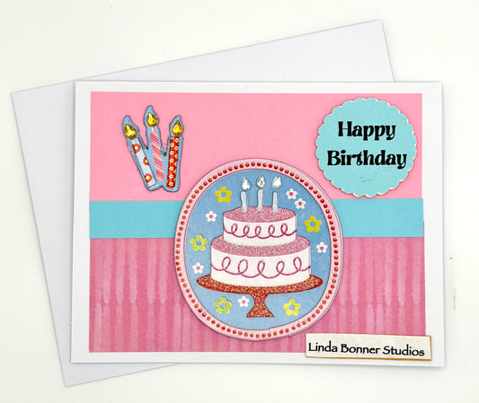 0225 - Cake, Candles, and Sparkle!  Just for that Special Girl on her Birthday