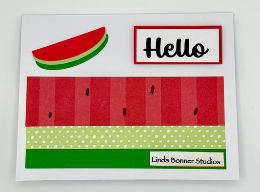 0245 - Summer Wishes and Watermelon Handcrafted Card