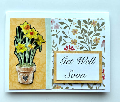 E082 - Get Well Card - Yellow Daffodils