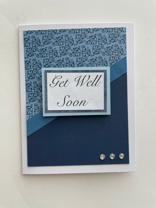 S051 - Get Well Card Navy Blue