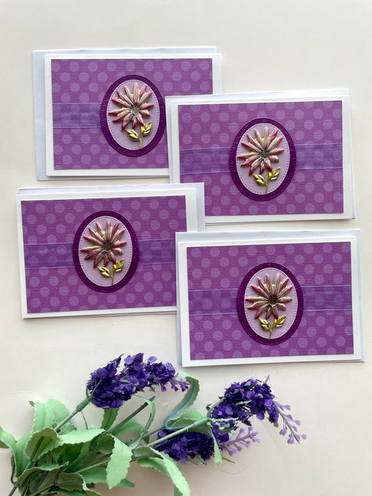 BX097 - Boxed Card Set Purple Daisy