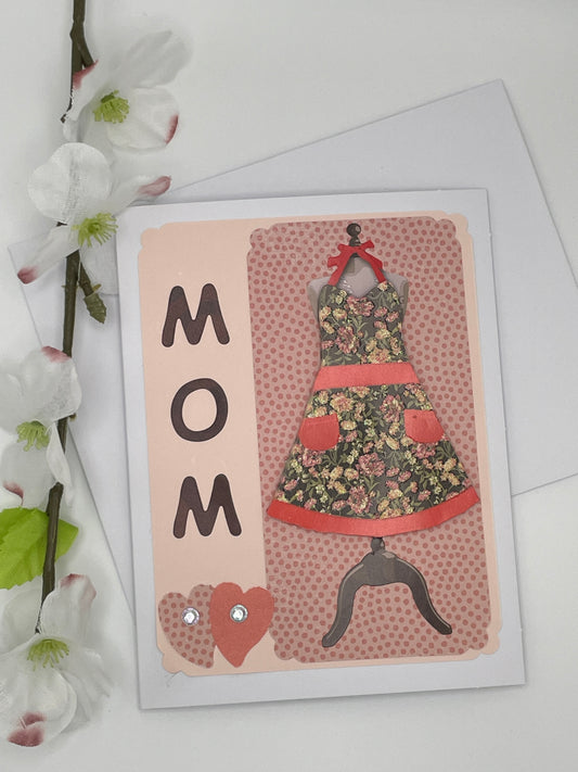 S152 - Mother's Day Card - Vintage style Apron